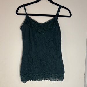 Y2K style lace trim tank top